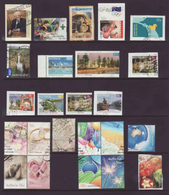 Stamps Australia: 24 Used Postage Stamps from 2008