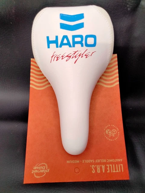 Old school style custom Haro Bmx Seat Single Railed New White Large