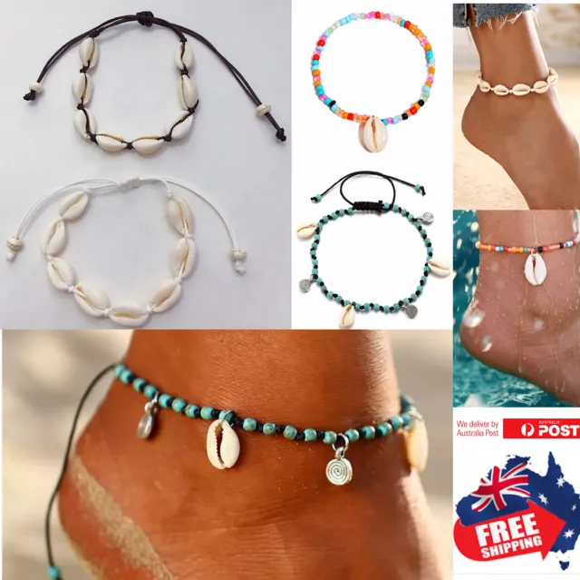 New Men Women Handmake Sea Shell Beads Chain Anklet Ankle Foot Beach Jewelry 1pc
