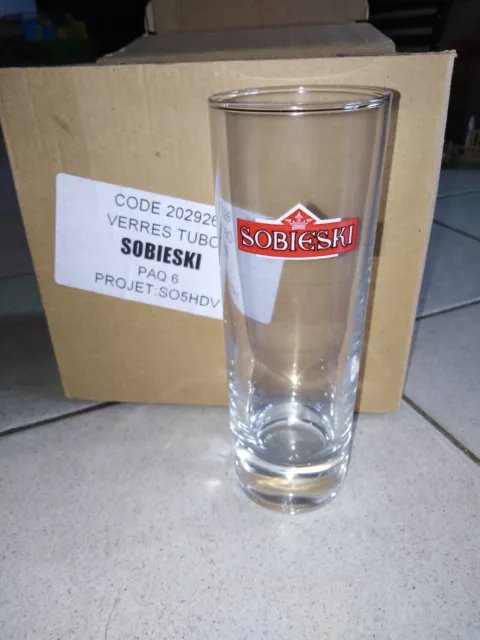 Lot de 6 Verres vodka Sobieski tubo 22cl