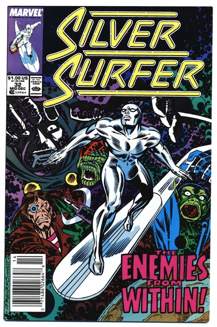 SILVER SURFER (Vol. 3) #32 F/VF, Newsstand, Marvel Comics 1989 Stock Image