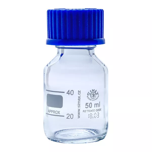 Simax GL45 Clear Graduated Lab Bottles 50ml Pack of 10