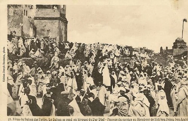 Cpa Maroc Fez Fetes Du Sultan  Tolba Bivouac Dar Diaf