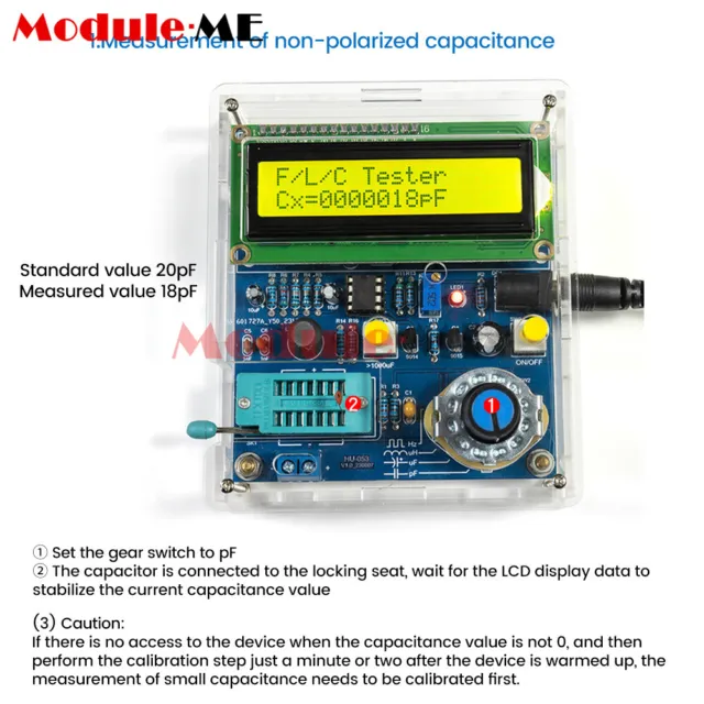 DIY High Precision Digital LCD Inductance Capacitance Meter Frequency Tester Kit