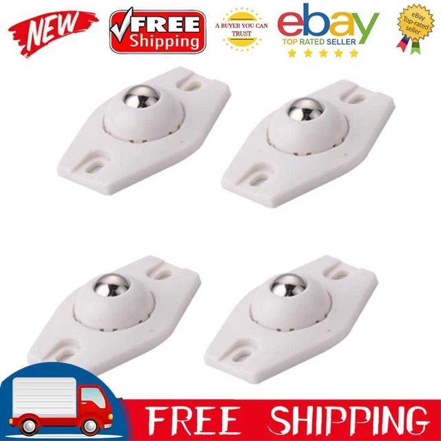 4pcs Rotating Storage Box Caster Ball Universal Trash Can Wheels (White)