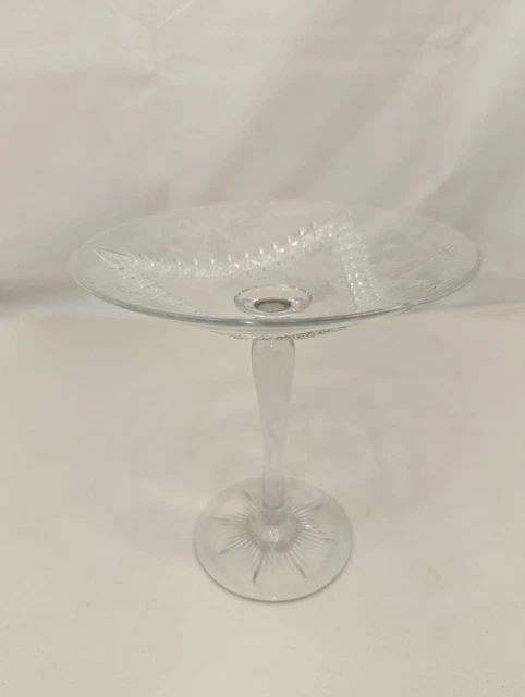 Signed HAWKES American Brilliant Cut Glass Pedestal Candy Compote Dish Signed HAWKES American Brilliant Cut Glass Pedestal Candy Compote Dish