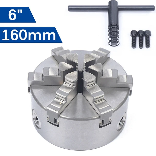 Self-centering Chuck 6 Jaw 6" Self-Centering Lathe Chuck Hardened Steel