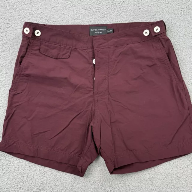 DAVID GANDY SWIM Shorts Men s W34 Wine Burgundy Adjustable Autograph Swimwear 29.99 PicClick UK