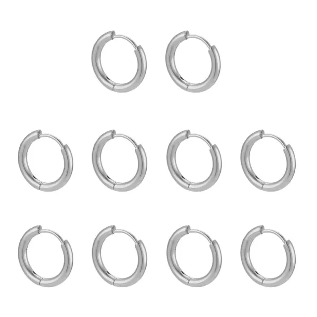 10PCS MENS HOOP Earrings Cartilage Earrings Stainless Steel Decor $9.56 ...