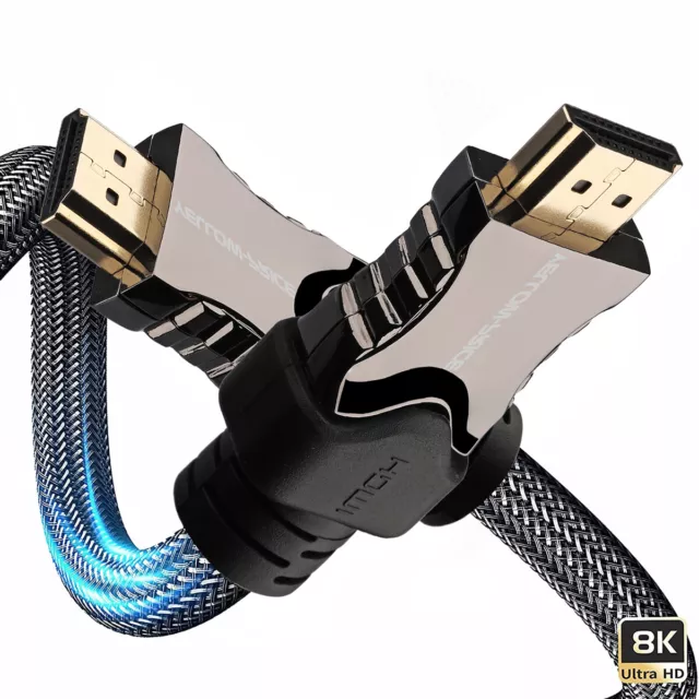 [NEW] 8K HDMI 2.1 Cable 1.5ft 3ft 6ft 10ft Ultra High Speed 48Gbps UHD HDR Lot