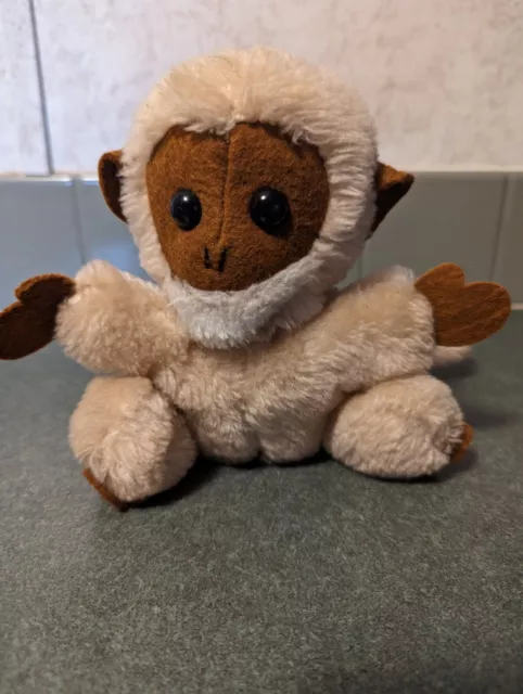 Vintage Dakin & Co plush chimp Monkey Ape White Brown Stuffed animal 1978