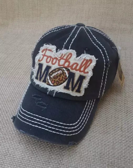 Women's Kbethos Distressed-Look "Football Mom" Cotton Adjustable Baseball Cap