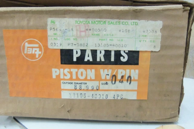 NOS GENUINE TOYOTA トヨタ Pistons Set 0.040 & 0.010 Ovs 3R Corona Crown ...