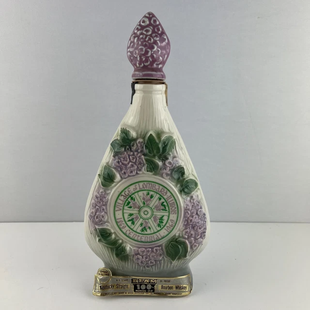 Jim beam decanter village of lombard illinois centennial 1969 vintage