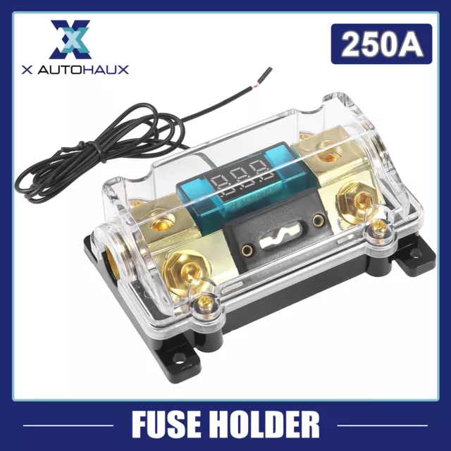 Car Audio LED Digital Display Inline ANL Fuse Holder 250 Amp 0 2 4 AWG Gauge