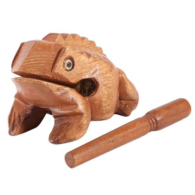 Thailand Traditional Craft Wooden Lucky Frog Croaking Musical Instrument Home