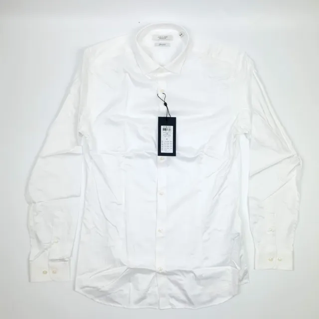 Camicia bianca Jack & Jones Premium elasticizzata Parma UK M manica lunga super slim fit