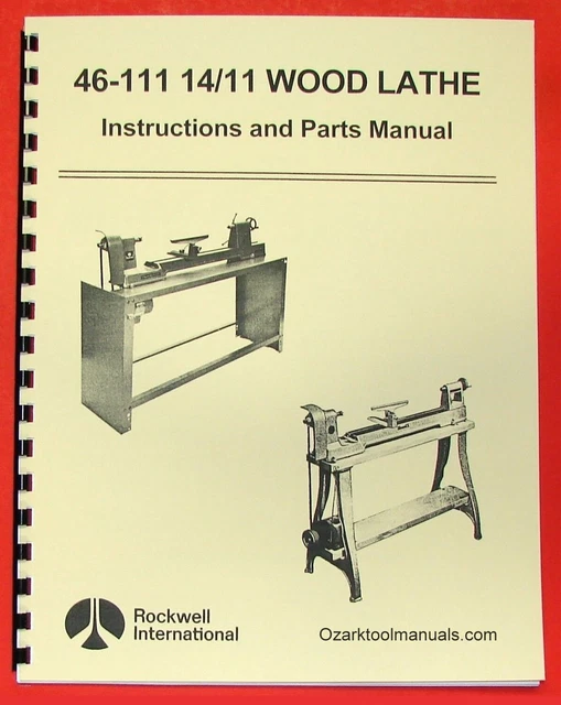 Manuale Istruzioni Verniciatura Per Tornio Legno Rockwell Delta 12'' 46-525 – Ristampa