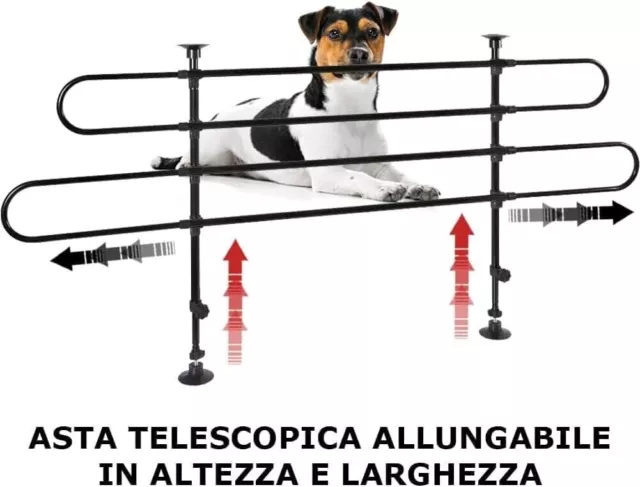 Griglia Auto Per Cani ,Rete Divisoria Barriera Regolabile Bagagliaio Universali 2