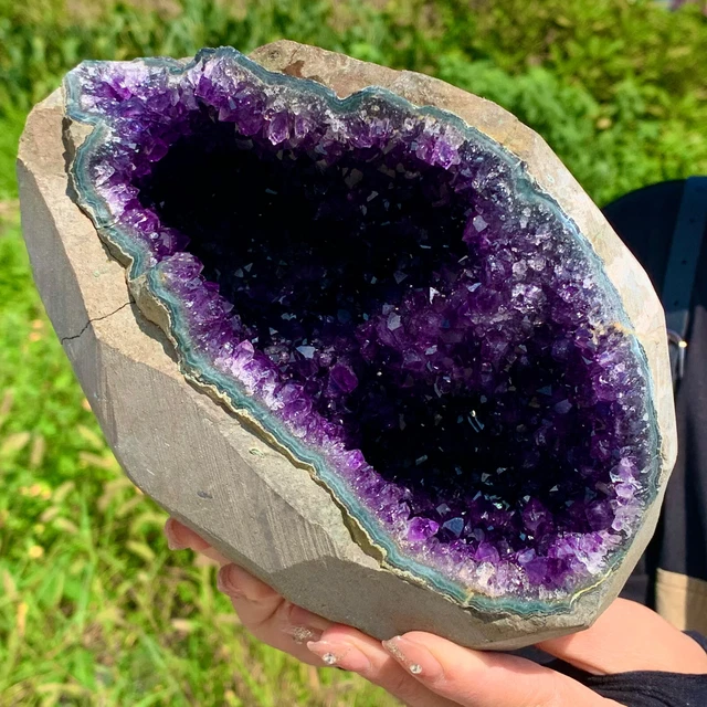 5.58LB   Natural Amethyst geode quartz cluster crystal specimen Healing