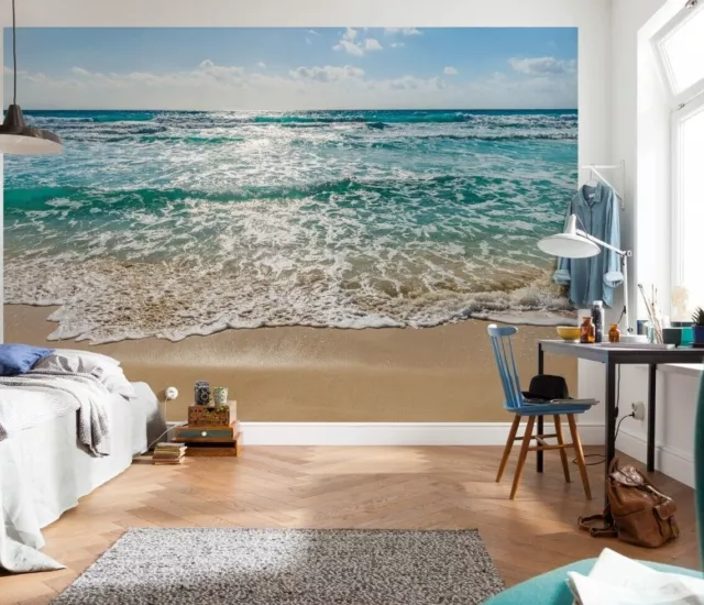 BIG Wall Mural Photo Wallpaper Seaside beach scene blue ocean 368x254cm no glue