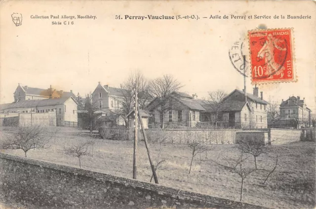 CPA 91 PERRAY VAUCLUSE / ASILE DE PERRAY / SERVICE DE LA BUANDERIE / cliché rare