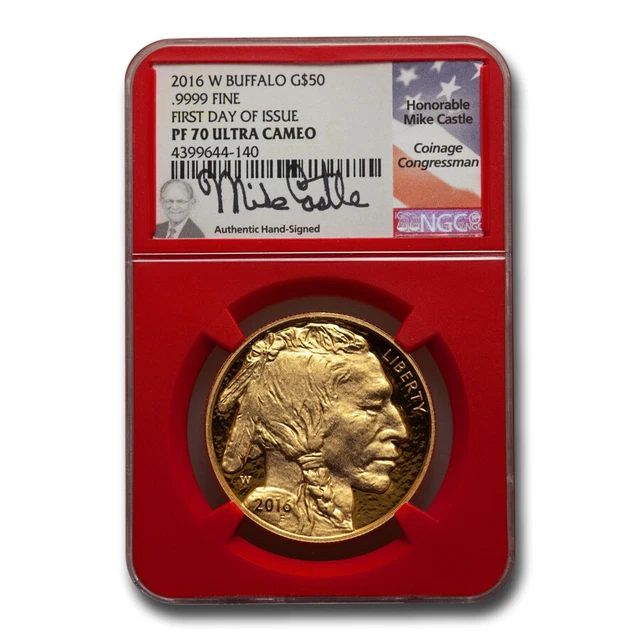 2016-W 1 oz Proof Gold Buffalo PF-70 NGC (Castle, FDI, Red) - SKU#234086