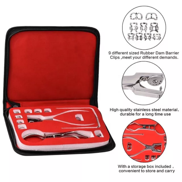 Dental Rubber Dam Kit Ainsworth Brewer Winged Rubber Dam Clamps Forceps Frame CE