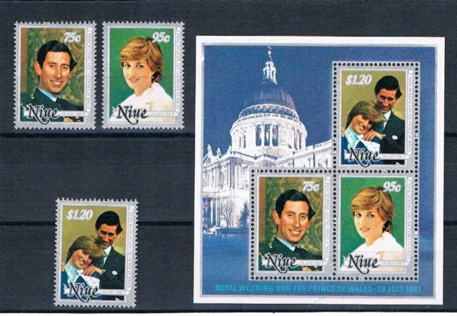 Niue 1981 - Royal Wedding - Charles & Diana - SC 340-342 [SG 430-MS433] MNH P1