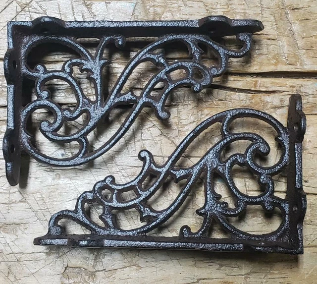 12 Cast Iron Antique Style SM Fat IVY SCROLL Brackets Garden Brace Shelf Bracket