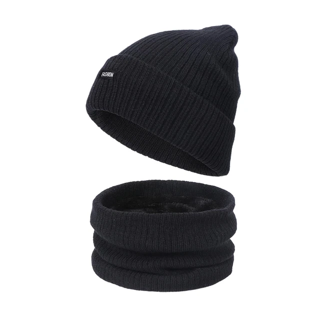 Unisex Knit Beanie Warm Slouchy Ribbed Caps Winter Hat Thick Solid Color Baggy