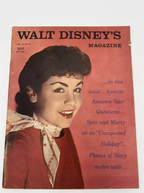 Walt Disney Magazine Annette Funicelllo Portrait Cover June 1959 Vol 4 #4