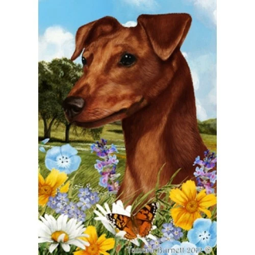 Summer House Flag - Uncropped Red Miniature Pinscher 18151