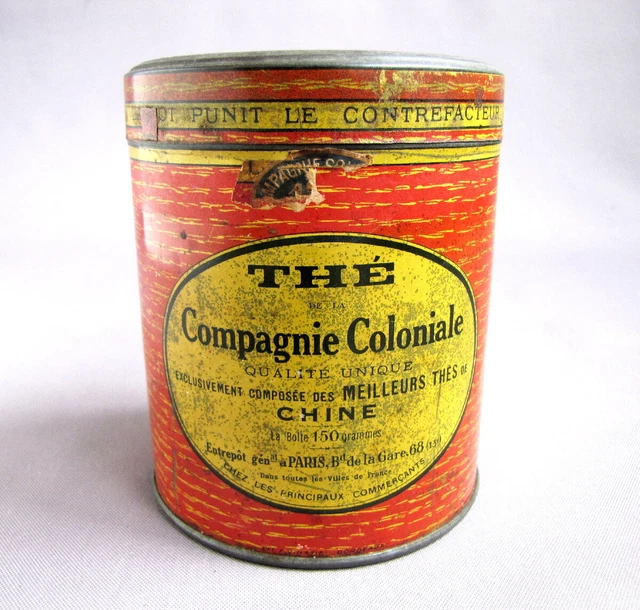 ANCIENNE GRANDE BOÎTE À THÉ LE PALAIS DES THÉS TEA BOX Pub Métal Infusion Tisane EUR 30,00 - FR