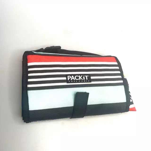 PACKIT Freezable lunch bag Multicolored Stripes= Fold up, freeze, pack & Go