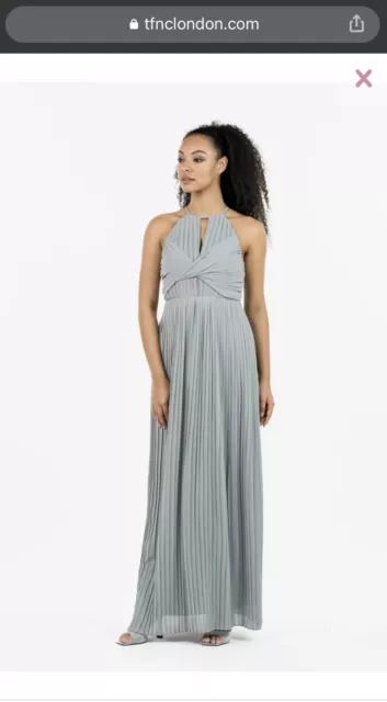 tfnc bridesmaid pleated maxi dress sage