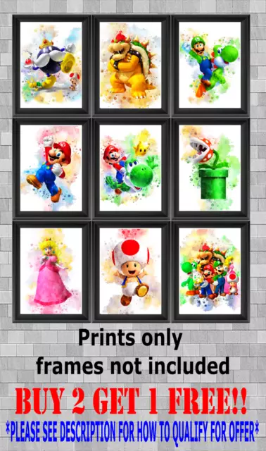 Super Mario Bros Wall Art Poster Photo Print Picture Gift A5 A4 A3 *Unframed*