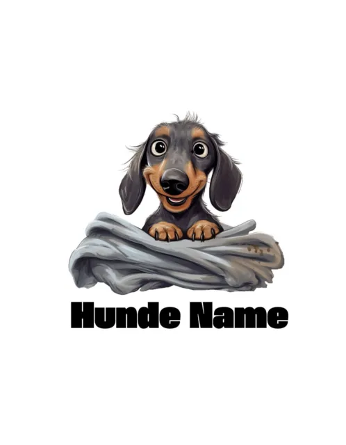Dackel Auto Aufkleber Hunde Sticker Personalisierbar mit Hunde Namen