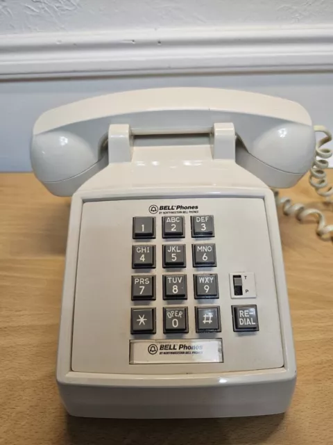 Ivory Bell Push Button Desk Telephone - Northwestern Bell Phones Vintage