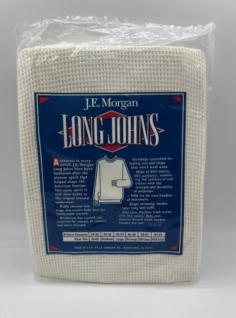VINTAGE MEN'S JE Morgan Long Johns Thermal Shirt Underwear Size XL $17. ...
