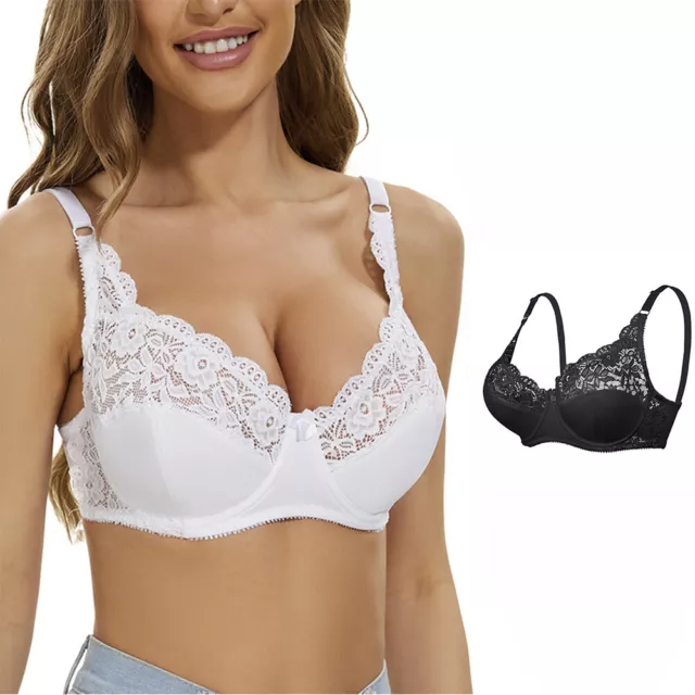 Ladies Underwired Full Cup Bra Large Bust Lace Minimizer Bras Plus