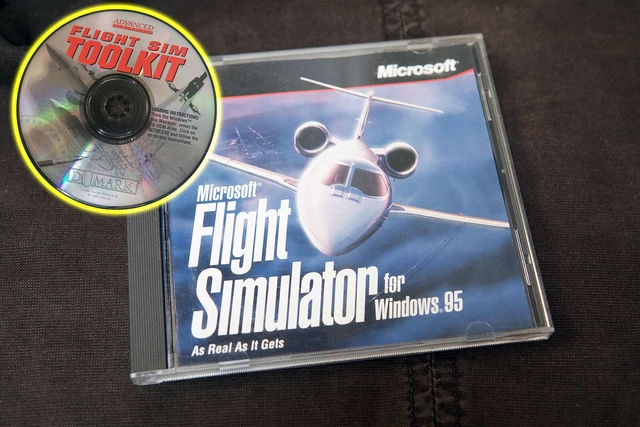 Microsoft Flight Simulator 6.0 Win95 + Flight Sim Toolkit Win 3x Vintage CD-ROMS