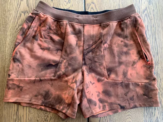 Lululemon Men's At Ease Shorts 7” Orange Cloud Wash Tie Dye - SZ XL