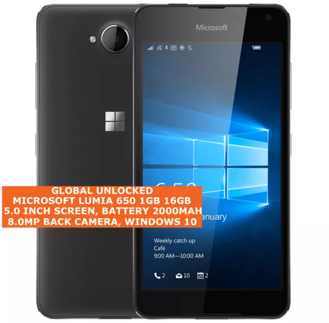 Microsoft Lumia 650 16gb 8.0mp Caméra 5.0 " Microsoft Windows 10 Smartphone LTE