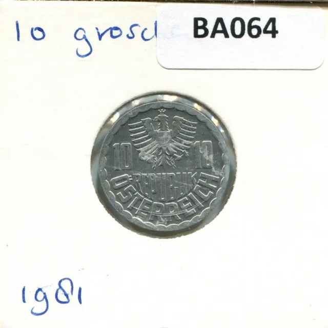 10 GROSCHEN 1981 AUSTRIA Coin #BA064C