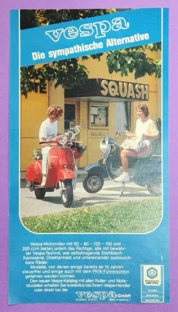 3. Vespa GmbH Augsburg Motorroller Werbeanzeige Werbung Reklame 1984