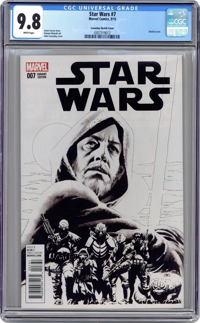 Star Wars #7C Cassaday Sketch 1:100 Variant CGC 9.8 2015 0307319012
