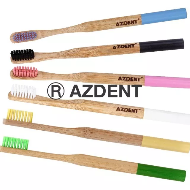 Azdent® 100%Natural Bamboo/Wooden Toothbrush Eco Friendly Bpa Free Biodegradable
