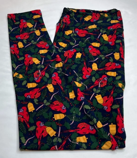 NEW LULAROE TC2 Leggings RED CARDINAL Berry CHRISTMAS BIRD Pine Tree BELL Holly 19.50 PicClick