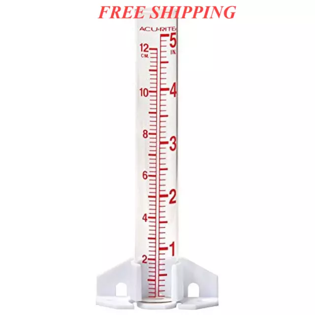 AcuRite 8.75" 5-inch Capacity Glass Rain Gauge - Clear {Free Shipping}-U.S.A(FRE